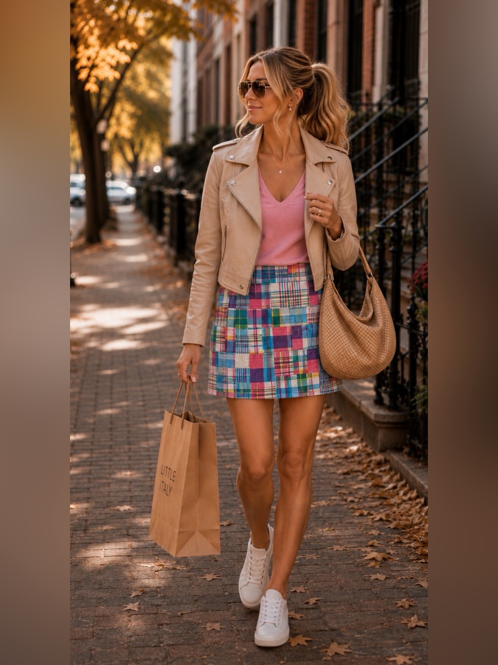 Talbots Madras Plaid Patchwork A-line Classic Skirt Size 12